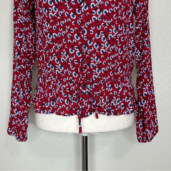 Rails Beaux Top in Red Floral Button Down Top - Picture 5 of 13